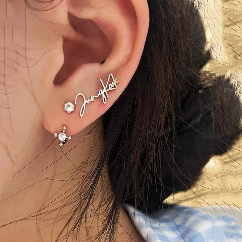 Titanium Steel Boy Group Fashion Earrings