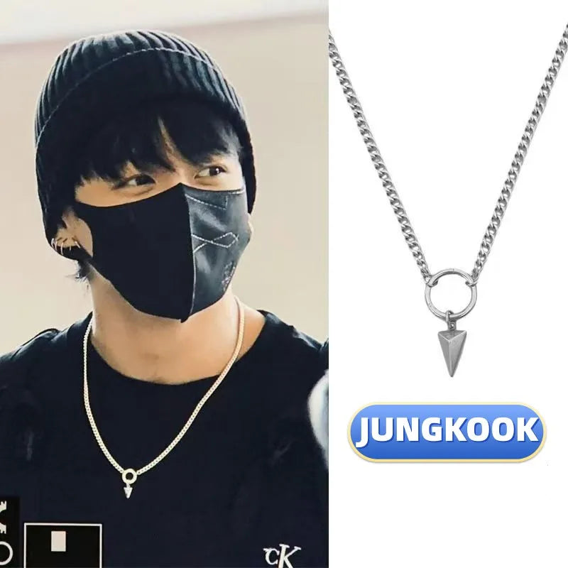 JUNGKOOK Inspired Geometric Pendant Necklace